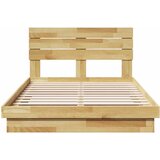  Okvir kreveta uzglavljem bez madraca 120x200 cm puno drvo hrast | shoptok.hr