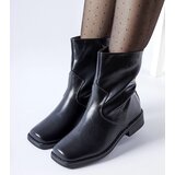 Gemre Black insulated ankle boots with square toe Bel | shoptok.hr