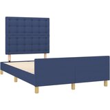 vidaXL Posteljni okvir z vzglavjem moder 120x190 cm tkanina, (21142795) Cene