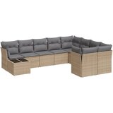  10-dijelni set vrtnih sofa s jastucima bež od poliratana | shoptok.hr