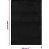  Perivi mekani pahuljasti tepih 160 x 230 cm protuklizni crni | shoptok.hr