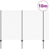  Ograda od lančanih veza s postom 10 x 1,6 m Siva Mreža | shoptok.hr