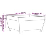 vidaXL Crna Hladno valjani čelik 80 x 80 x 43 cm Izdržljivo Ognjište | shoptok.hr