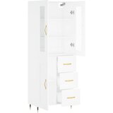  Visoka komoda bijela 69,5x34x180 cm konstruirano drvo Slike