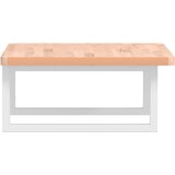  Zidna polica za umivaonik od čelika i masivne bukovine Smeđa 50 x 50 x 2.5 cm | shoptok.hr