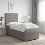  LED okvir za krevet s madracem Sivosmeđa 90 x 190 cm Tkanina | shoptok.hr