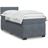  box spring s madracem tamnosivi za 1 osobu baršunasti | shoptok.hr
