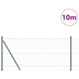 vidaXL heksagonalna ograja zelena 1x10 m jeklo, ograjni stebri s podnožjem 7 kos Ø32mm 110cm pocinkano jeklo | Shoptok.si