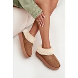 Boto Leather Suede Snow Boots for Women with Fur Camel Mivelle | Shoptok.si