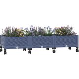 Vrtni saksija s kotačima Plavo Sivo 120 x 40 x 33 cm PP | shoptok.hr