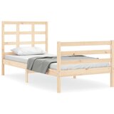 Maison Chic Posteljni okvir - Enojna postelja - Postelja za odrasle z vzglavjem trden les-J16549, (21774917) | Shoptok.si