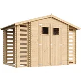Lesena vrtna lopa - 328x206xH218 cm/ 5,47 m2 - Vrtna hiša s podi - M391+M391G, (21884936)