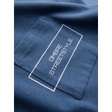 Ombre Streetstyle men's cotton pocket print t-shirt - indigo | Shoptok.si