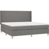  Box spring postelja z vzmetnico LED temno siva 200x200 cm blago, (20761063) | Shoptok.si