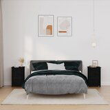 The Living Store Nočna omarica 2 kosa črna 40x35x61,5 cm trdna borovina - Nočna Omarica, (21433280) | Shoptok.si