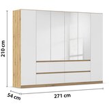 Rauch Möbel omara s klasičnimi vrati, srebrne barve, bela, hrast artisan | Shoptok.si