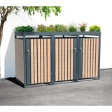  Westman - Spremište za 3 kante za smeće s krovom za biljke Planta | 3x240L | 84x200x124 cm - BRANDED IN GERMANY | shoptok.hr