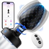 SuperLove 360 Tornado Swiveling Light Up Butt Plug with App Black Cene