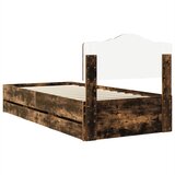  Krevetna konstrukcija s ladicama Dimljeni hrast 90 x 200 cm Smeđa 206 x 93 x 90 cm | Shoptok.si