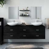 Maison Chic Kopalniško pohištvo - Kopalniški sestavi 5 kosov črne barve inženirski les, (21787056) | Shoptok.si