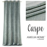 AmeliaHome Curtain CASPE color mint printed style glamor silver eyelets blackout suede shine 140x250 | shoptok.hr