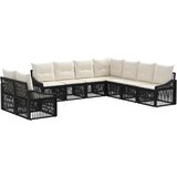 vidaXL Vrtna sedežna garnitura 9 pcs Črna poli ratan, (5000269451) | Shoptok.si