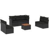  8-dijelni set vrtnih sofa od poliratana s jastucima crni | shoptok.hr