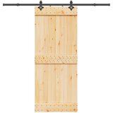 Klizna vrata NARVIK Prirodna i crna 85 x 210 cm (213,5 cm) | shoptok.hr