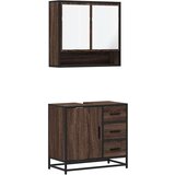 vidaXL 2-dijelni set kupaonskog namještaja boja smeđeg hrasta drveni | shoptok.hr