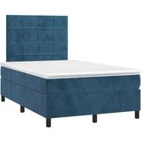  Krevet box spring s madracem LED tamnoplavi 120x200 cm baršun | shoptok.hr