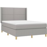  Krevet box spring s madracem LED svjetlosivi 140x200 cm tkanina | shoptok.hr
