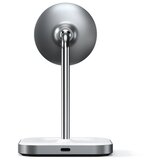 Satechi ST-WMCS2M Aluminium 2 v 1 magnetni, brezžični stojalo polnilec (iPhone 12/13, AirPods Pro, kabel USB-C), | Shoptok.si
