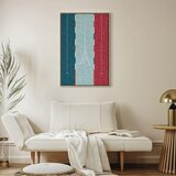  Slika - Graphic Illustration of a Swimming Pool Against the Backdrop of the French Flag 40x60 U prirodnom drvenom okviru | shoptok.hr