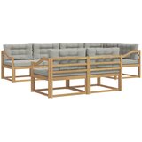 vidaXL Zunanja garnitura za sedenje 6 pcs Bela in svetlo siva, (5000281727) | Shoptok.si