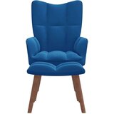  Stol za sproščanje s stolčkom moder žamet, (20821741) | Shoptok.si