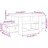 Klubska miza Betonsko siva 77 x 55 x 42 cm Konstruiran les, (5000295402) | Shoptok.si
