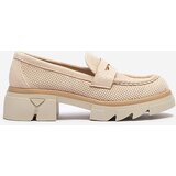 Resti Beige women's openwork moccasins on a solid sole Ejina - Footwear | shoptok.hr