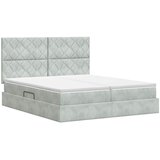  Krevet s od storage s pohranom Svjetlosiva 200 x 200 cm Baršun | shoptok.hr