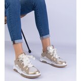 Gemre Beige women's sneakers with decorative lacing Grejs | Shoptok.si