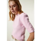 Happiness İstanbul Light Pink Soft Textured Seasonal Knitwear Blouse