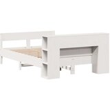 vidaXL Knjižna postelja brez vzmetnice bela 135x190 cm trdna borovina | Shoptok.si