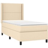  Krevet s oprugama i madracem krem 100 x 200 cm od tkanine | shoptok.hr