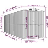  Vrtno spremište svjetlosivo 192x606x223 cm pocinčani čelik | shoptok.hr