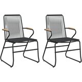  3-dijelni vrtni blagovaonski set od PVC ratana crni | shoptok.hr