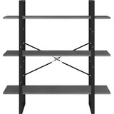 Ormarić za knjige s 3 razine sivi 100 x 30 x 105 cm od borovine | shoptok.hr