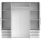 Modern Living omara s klasičnimi vrati lyss, bela, grafit, 206 cm | Shoptok.si