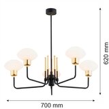  Argon 2128 - luster na šipci RAVELLO, 5xE14/15W/230V, crna/zlatna | Eponuda.com