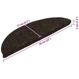  Prostirke za stepenice, samoljepljive, 30 kom, 56x17x3 cm, tamnosmeđe, poluokrugle | shoptok.hr