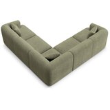 Cosmopolitan Design Zelena kotna sedežna garnitura iz rebrastega žameta Campi – | Shoptok.si