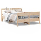 vidaXL Posteljni okvir brez vzmetnice 135x190 cm trdna borovina Cene